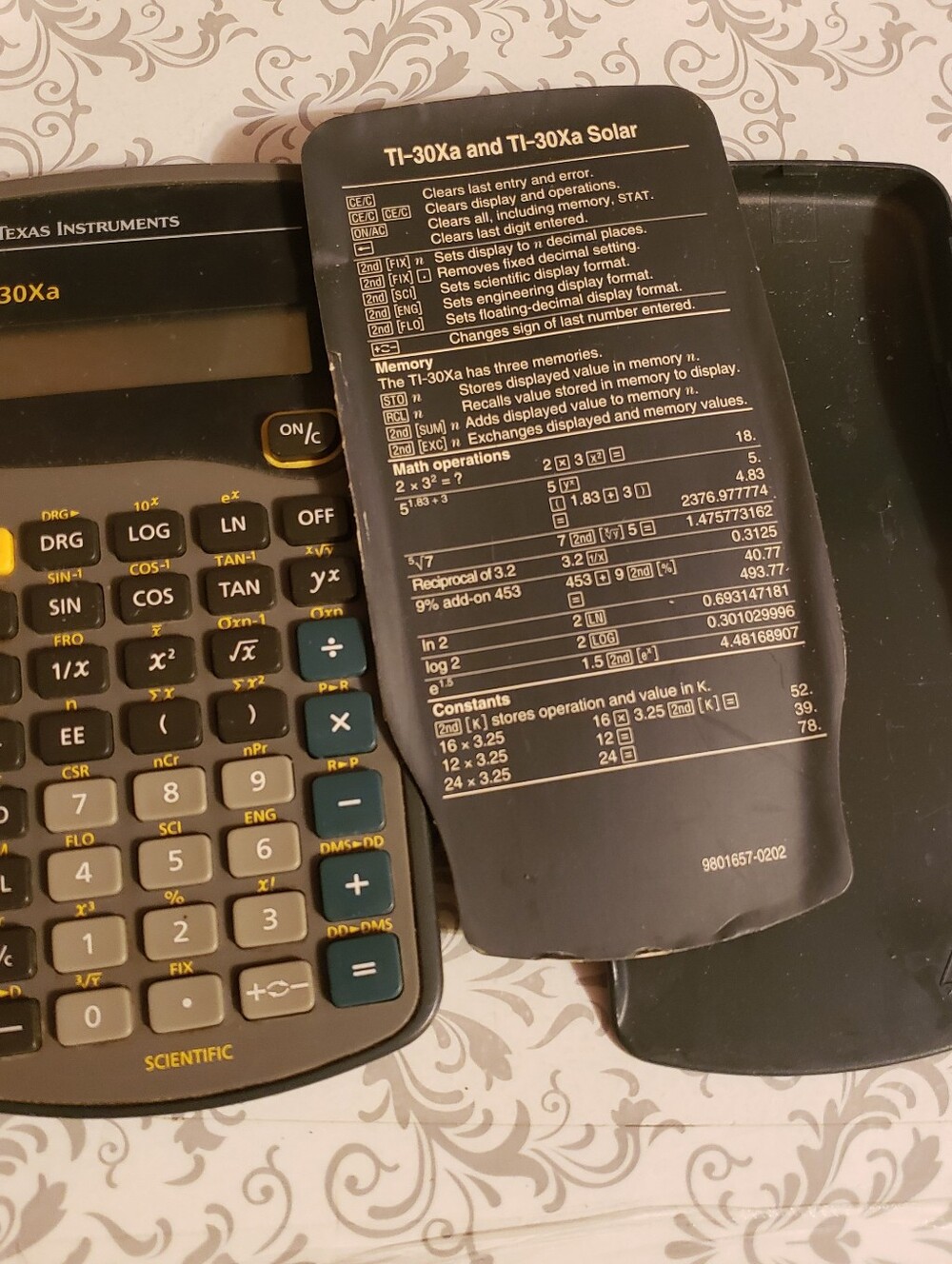 Texas Instruments TI-30X-A Scientific Calculator with Cover, And Cheat Sheet